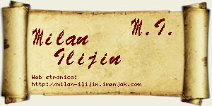 Milan Ilijin vizit kartica